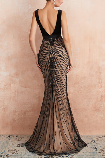 Mermaid Sequins Black Dress